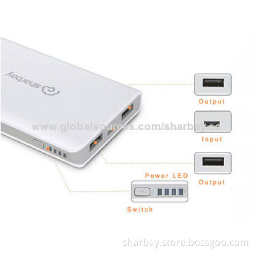 6,000mAh Emergency mobile phone chargers, with Dual USB Ports & Li-polymer Battery, RoHS/FCC/CENew